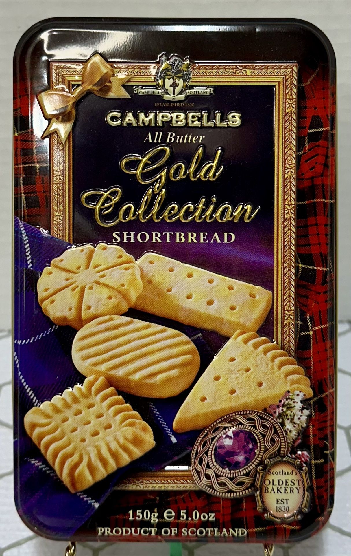 Campbells Shortbread Collectible Metal Tin Gift Box, Product of Scotland - Empty 7” x 4” x 2”