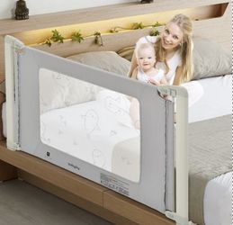 59'' Bed Rail Guard for Toddlers Kid w/ Adjustable Height & Safety Lock Brand New Still Inbox