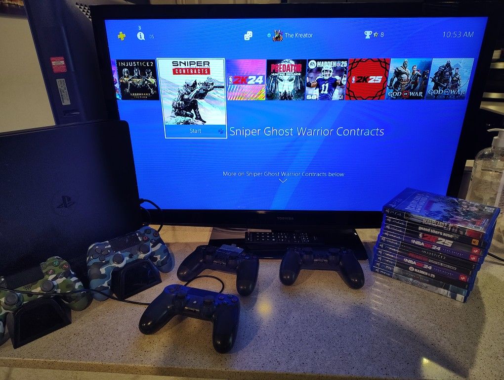 PS4 Game Bundle With 32' Toshiba TV with Remote