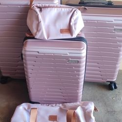 3 Luggage Plus 2 Bags Pink Set 