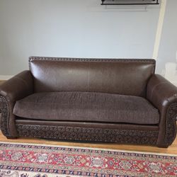 Set Of Italian Leather Couches, 3 Seater & 2 Seater
