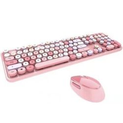 Mofii Wireless Keyboard and Mouse Combo,2.4G USB Pink For Computer Or Laptop


