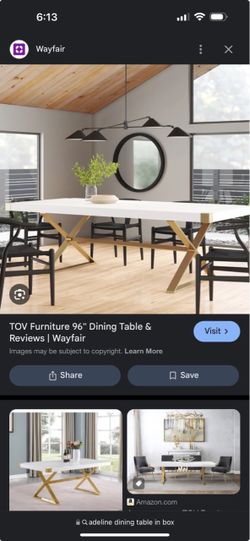 96”dining table new