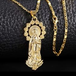 GOLD PLATED VIRGIN MARY PENDANT