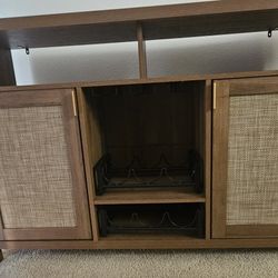 Sideboard Buffet Cabinet with Storage, and Liquor Wine Racks