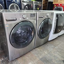 💯👌LG SET STEAM WASHER AND ELECTRIC DRYER STAINLESS STEEL 💯 