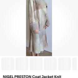 Nigel Preston Coat Jacket Knit Leather Shearling Camel