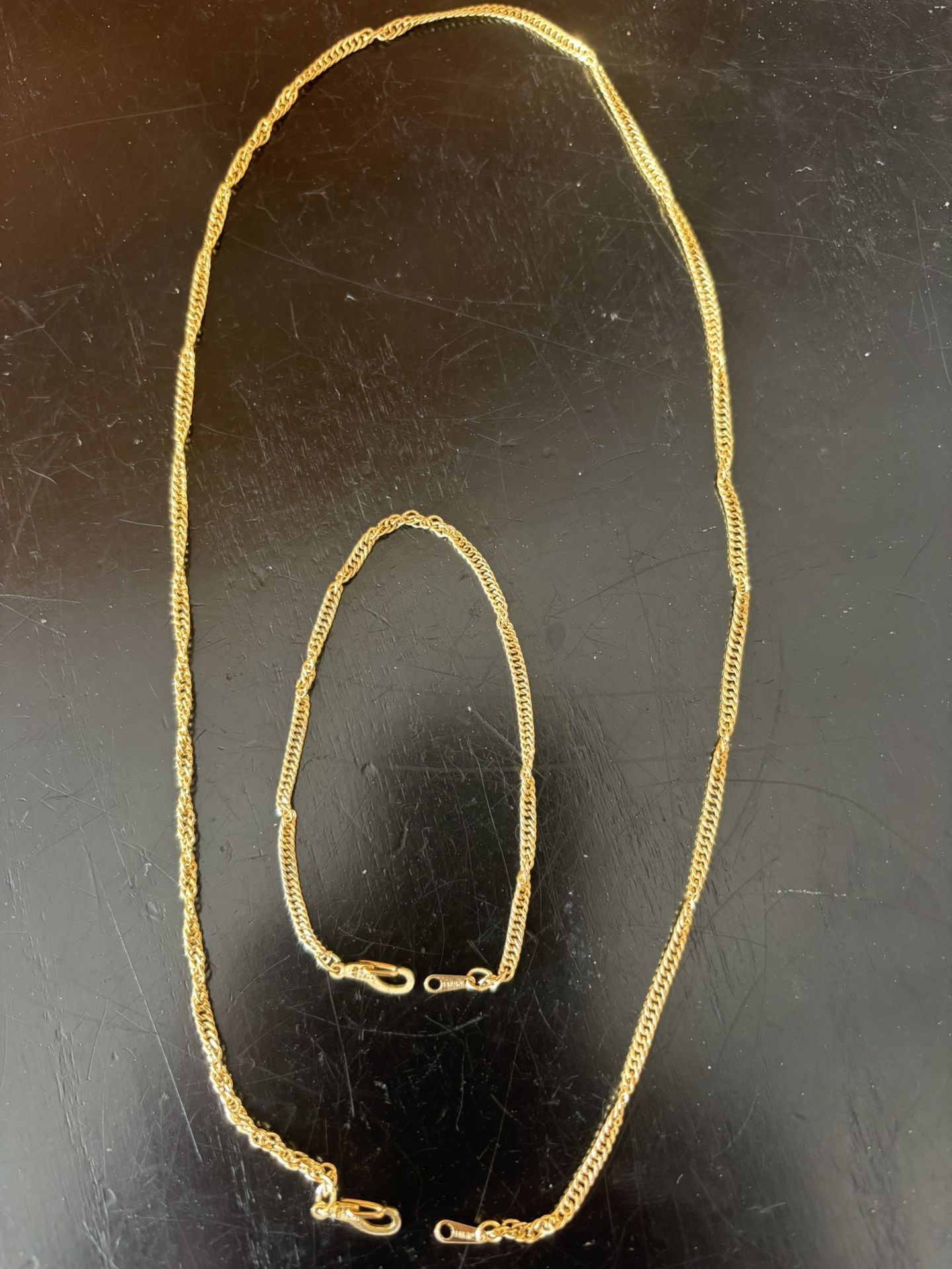 14k Gold Plated Necklace & Bracelet