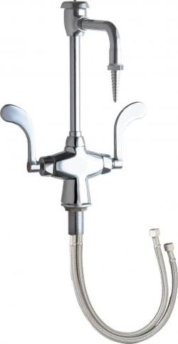 Single-hole, deck-mounted manual laboratory faucet