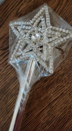 Sparkly Star Stick – Silver Rhinestone Star Costume & Party Accessory
