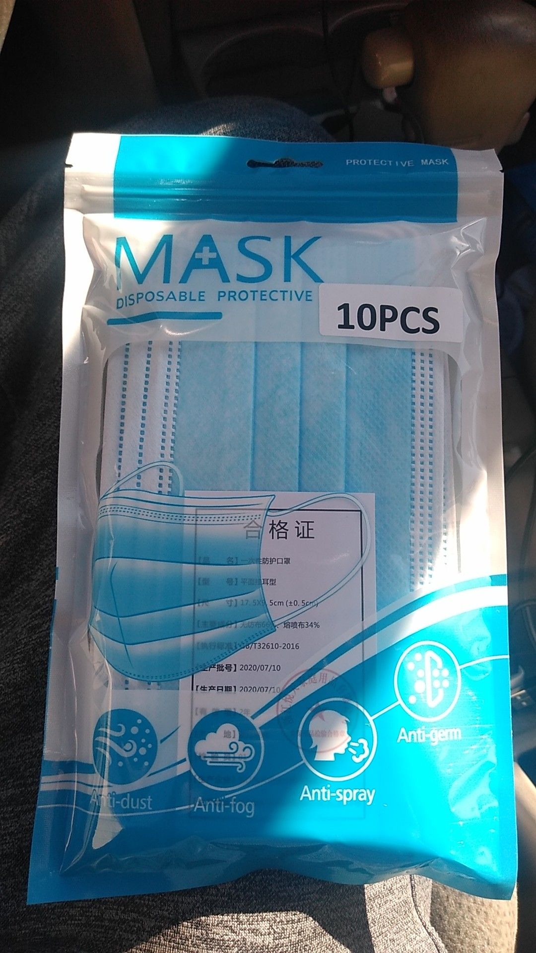 Disposable face mask pack of 10