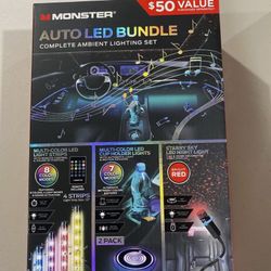 Monster Auto LED bundle Ambient Lighting Kit - New In The Box