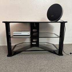 Black Glass TV Stand