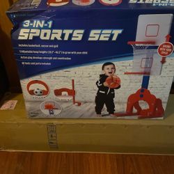 2 In 1 Sports Set Baby Basketball Hoop