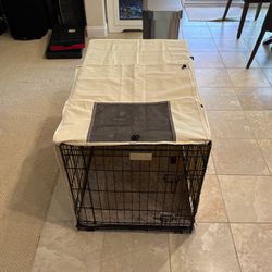Dog Crate With Cover And Dog Mat