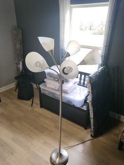 5 Light Brushed Aluminum Lamp