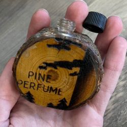 Rare Vintage Pine Perfume Log Bottle Souvenir | Rustic Wood Decor