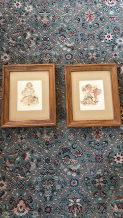 (2) Darling Vintage Framed Prints