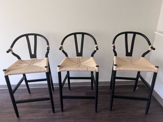 Black bar height chairs (3-set)