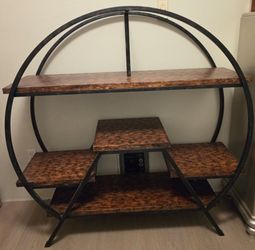 Round Metal and Wood Shelf