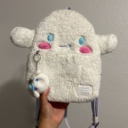Loungefly Sanrio Cinnamoroll Fuzzy Plush Mini Backpack NEW Without Tags
