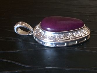Pink Moonstone Gemstone Silver Pendant