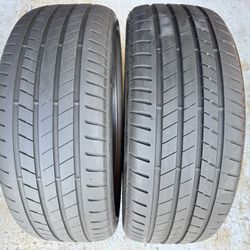 TWO PREMIUM TIRES 245/45/20 Bridgestone Alenza 001 Runflats With 75-80% Left BMW Used Pair • 