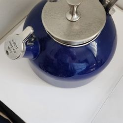 Kate Spade Lenox Blue Enamel Tea Kettle
