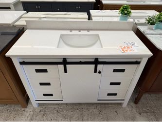 White bathroom vanity 49 inch