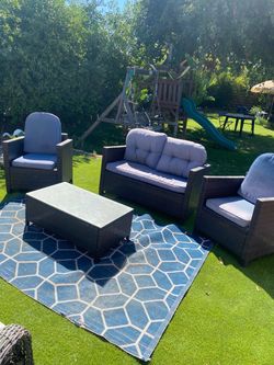 4-Piece Rattan Outdoor Patio Furniture Set