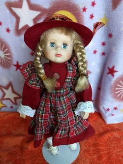 Christmas porcelain doll