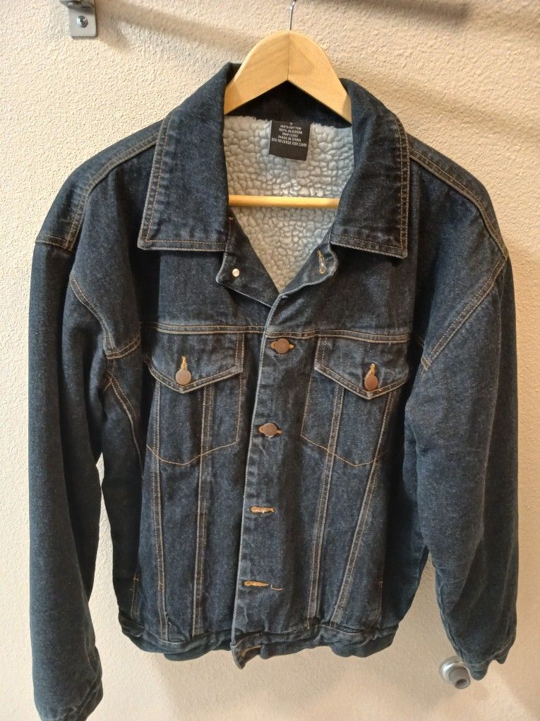 Vintage Men's Thicken Warm Sherpa Lined Denim Jacket