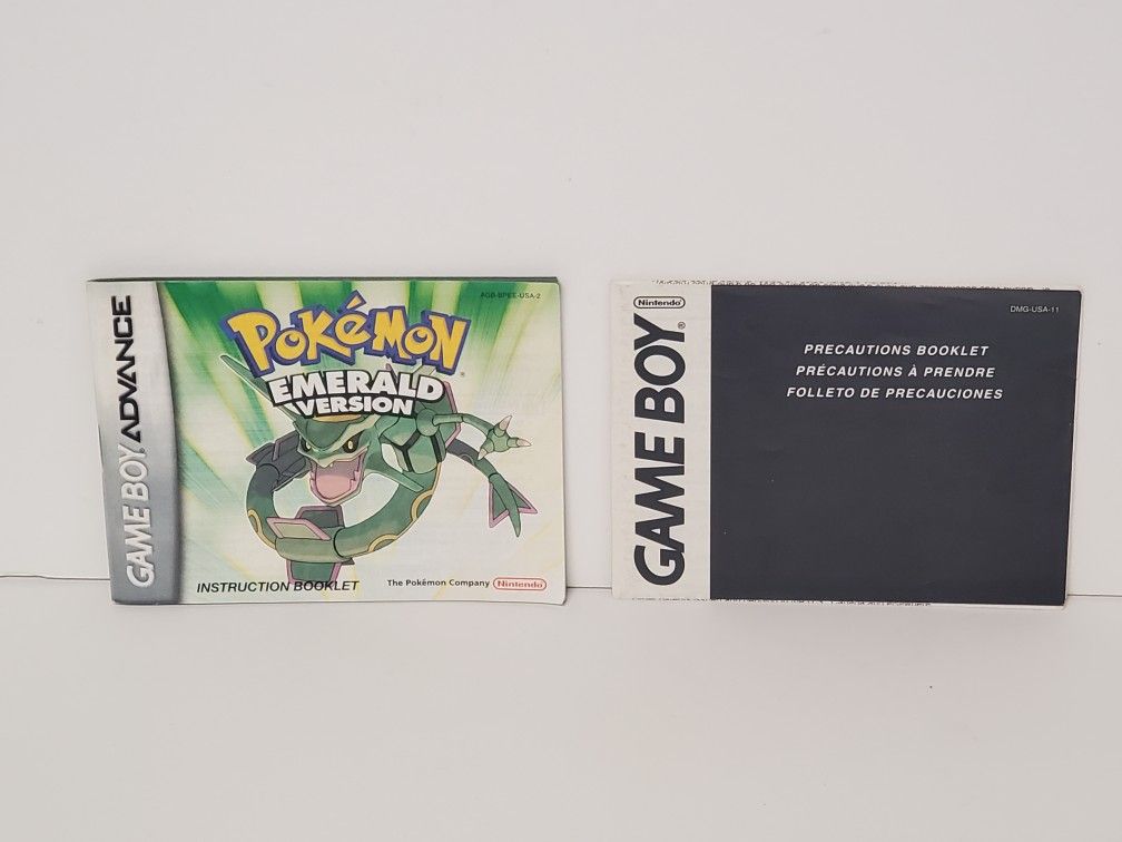 Nintendo Gameboy Advance Pokemon Emerald Manual