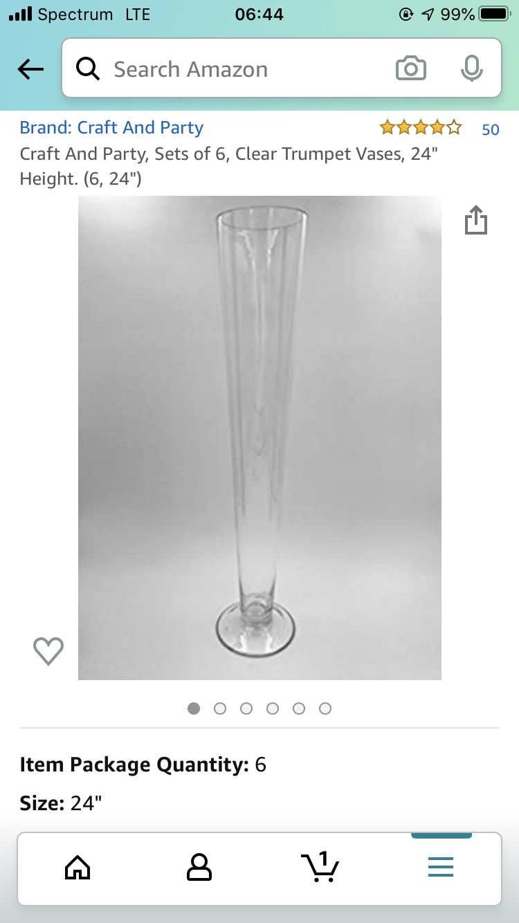 Tall Glass Trumpet Vases, 24"