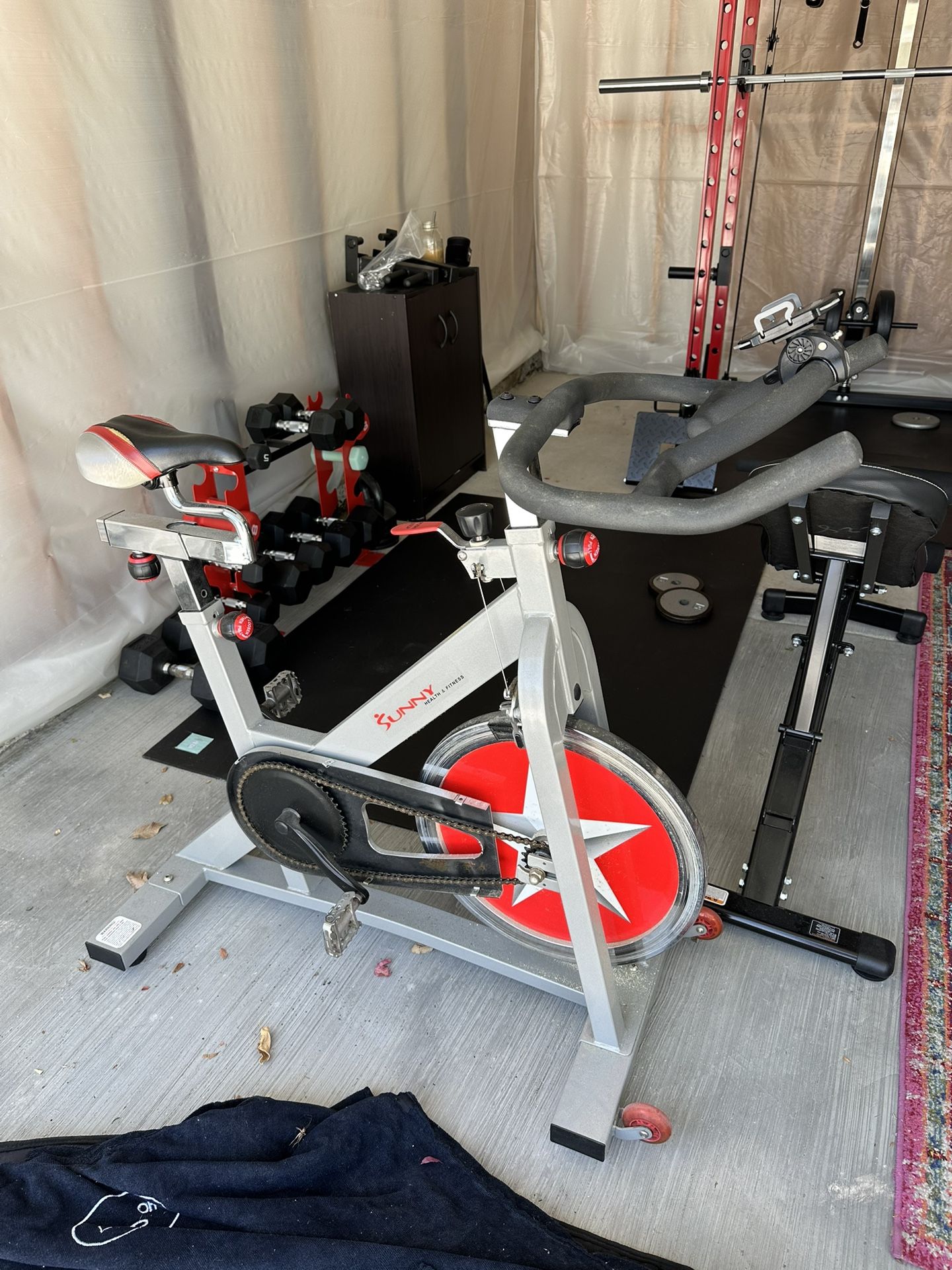 Sunny Health & Fitness Pro Cycling Stationary Bike, 40 LB Flywheel & 4-Way Adjustable Seat