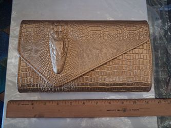 crocodile-embossed alligator clutch