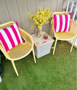 Outdoor Chairs and table with storage