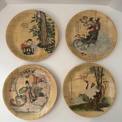 Vintage Chinese Bamboo Plates