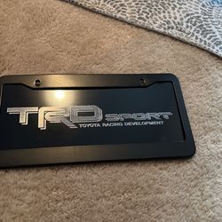 TRD license plate and Black license plate frame