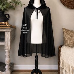 Black Sheet Hooded Cape - Halloween