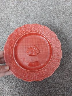 Cake stand red with bunny