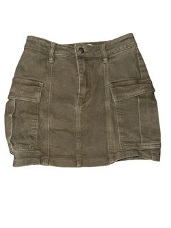 Windsor Denim Olive Green Cargo Mini Skirt