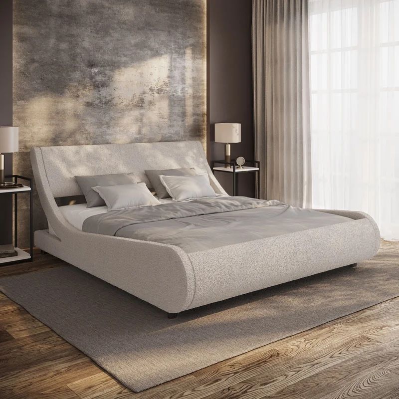 BRAND NEW Boucle King Size Low Profile Bed