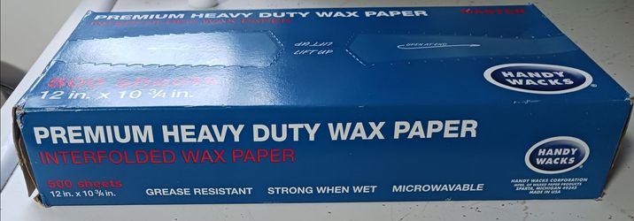 NEW HANDY WACKS PREMIUM HEAVY DUTY INTERFOLDED WAX PAPER 500 SHEETS DIMENSIONS & INFO IN PICS