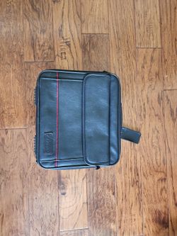 Targus Laptop Bag - Black Faux Leather with Red Stripe