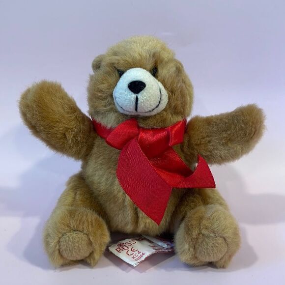 Dad/Father Bear Charmin Bear BILL Plush Russ Teddy Bear 4.5" w Red Ribbon EUC