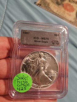 Icg 1st delivery silver eagle sells for 450 im selling mine below cost. Open to offers please enjoy this coin as much as I did.