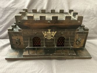 Vintage S Sper Bijou Medieval Castle Decanter Bar Set