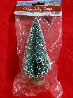 ATICO Winter Valley Cottages One (1) Large Frosted Green Sisal Trees In A Package 