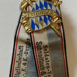 WW1 (Imperial Germany) - Bavarian Army Veteran, Warrior League Badge & Ribbon